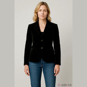 Ralph Lauren Velvet Blazer Black Pinstripe